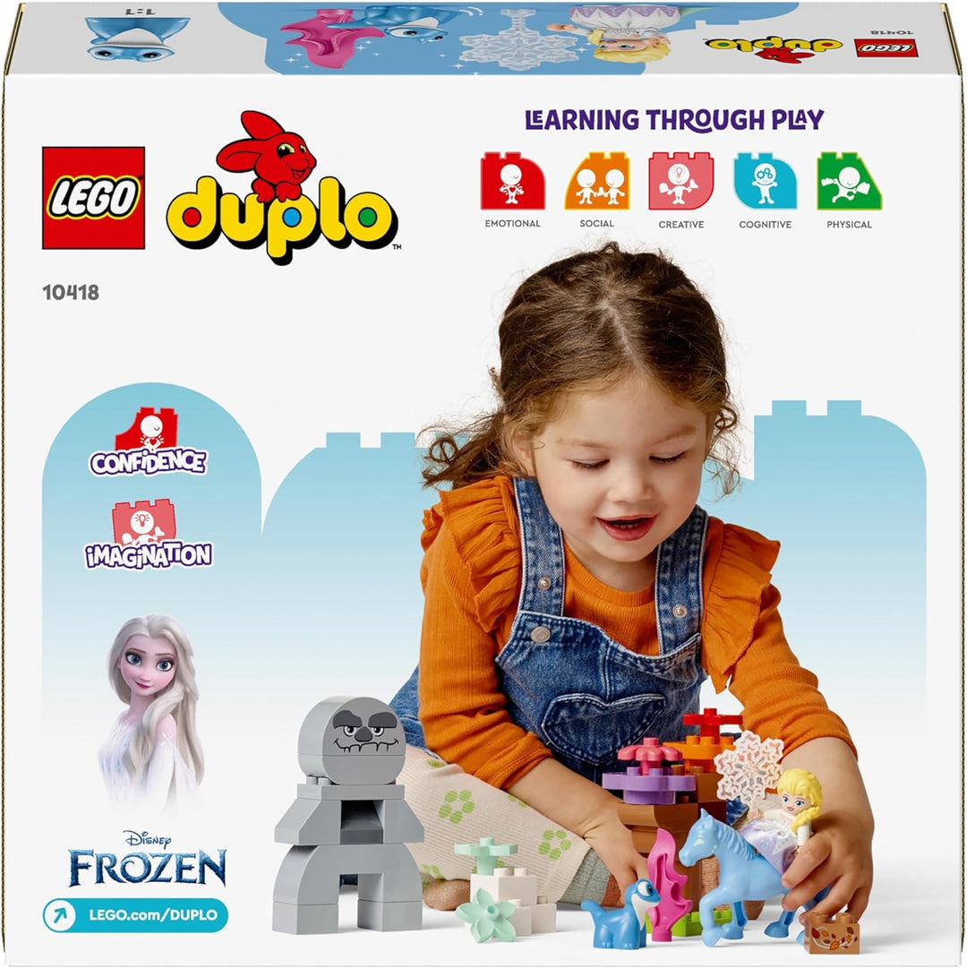 LEGO DUPLO | Disney ELSA und Bruni im Zauberwald, Eiskönigin-Spielzeug mit 4 Figuren für 2-jährige K