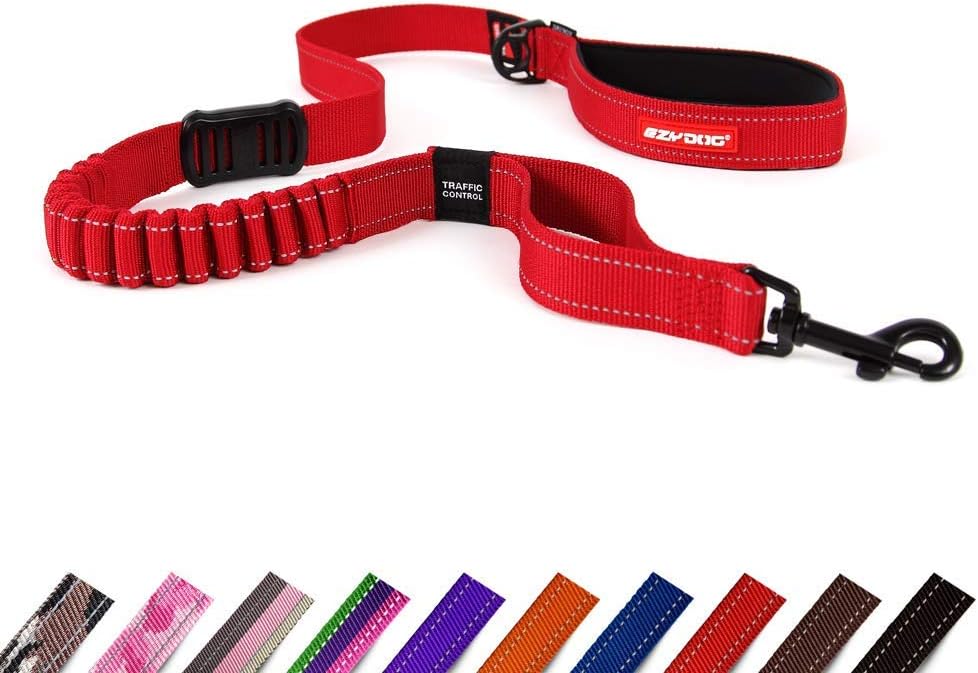 EzyDog Hundeleine für Grosse, Mittelgrosse Hunde - Elastische Leine mit Bungee Ruckdämpfer - 'Zero S