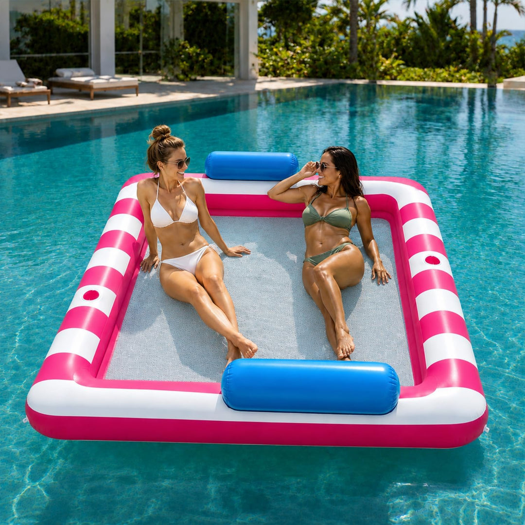 Luftmatratze Pool,2 Personen Gross Luftmatratze Wasser,Erwachsene Aufblasbare Wasserhängematte,Schwi