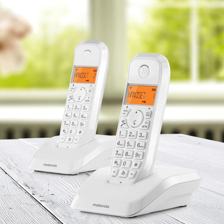 Motorola S1202 Duo Schnurloses Telefon, Weiss