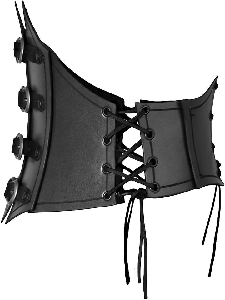 Andracor – Steampunk Corsage Renaissance – Unterbrust Ledermieder mit Zierschnallen und Korsett Opti