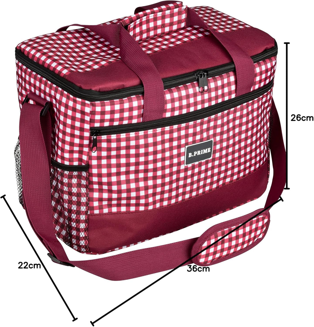B.PRIME 20L Kühltasche Classic I 36x26x22cm I Isoliertasche I Lunch-Tasche I Kühlbox I Picknick-Tasc