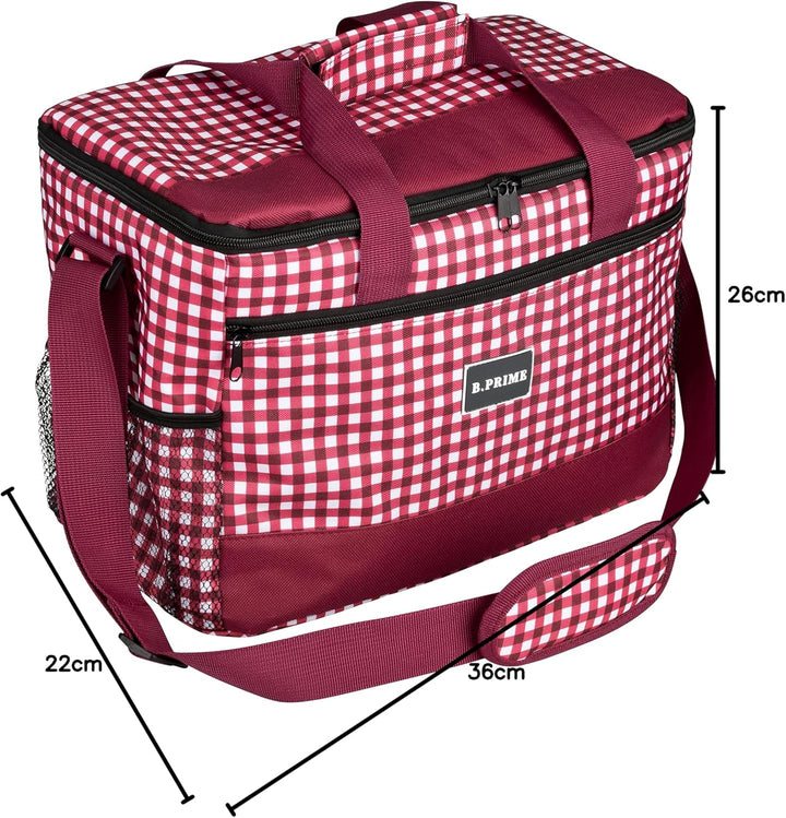 B.PRIME 20L Kühltasche Classic I 36x26x22cm I Isoliertasche I Lunch-Tasche I Kühlbox I Picknick-Tasc