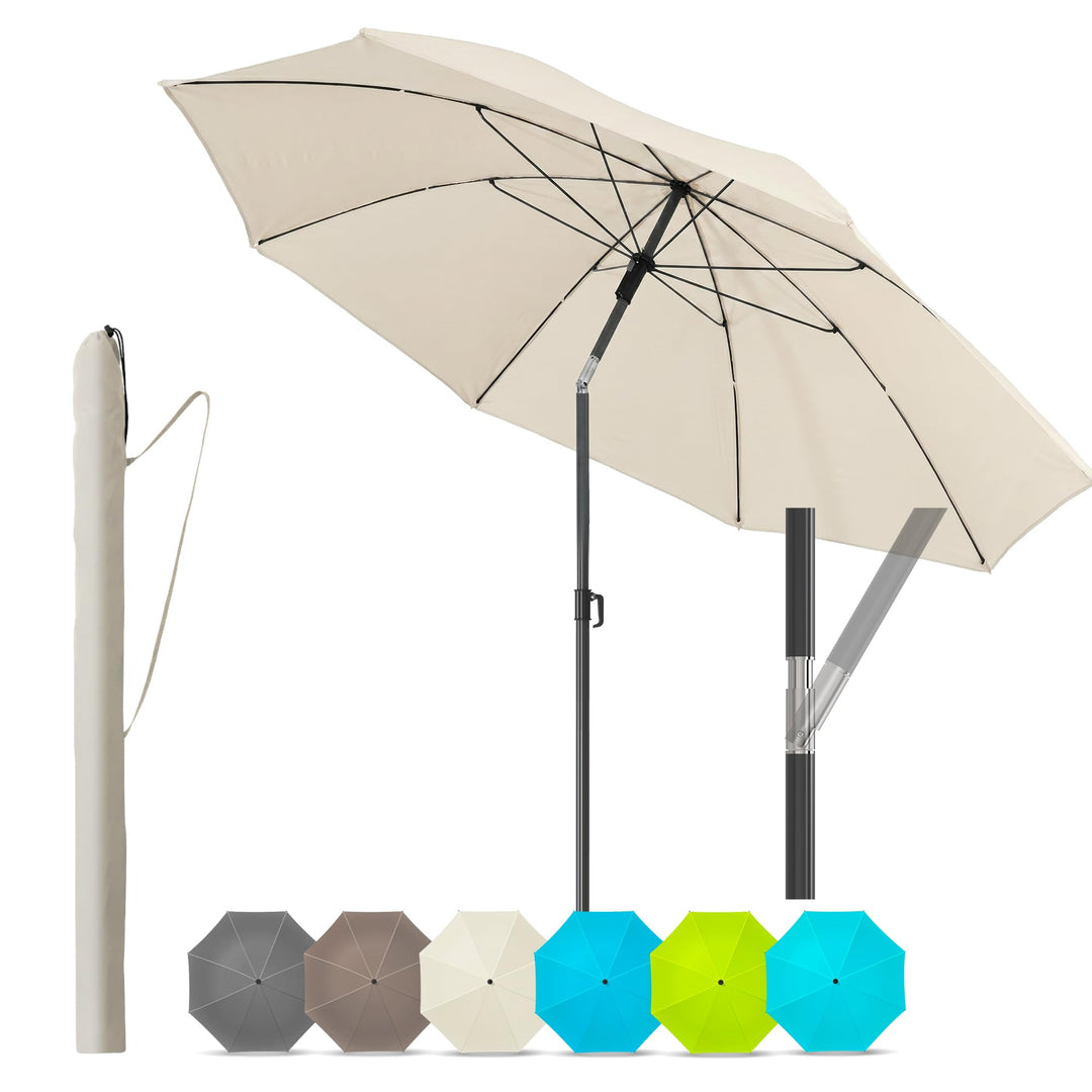 4smile Sonnenschirm Balkon Ø 160 cm SunnyJoy, Beige - UPF 50+ Strandschirm, sicherer Sonnenschirm St