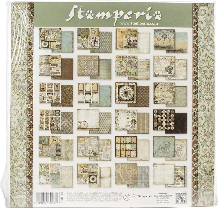 Stamperia Voyages Fantastiques Doppelseitiger 22 Blatt Block, 30,5 x 30,5 cm, mehrfarbig, 1 Block Vo