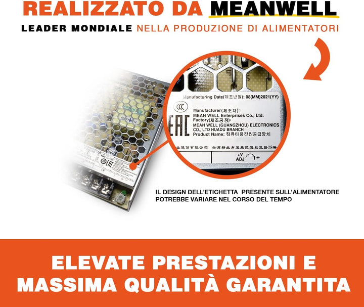 Kingled - Netzteil 12V serie MeanWell LRS-75-12 Power 75W 12V 6 Ampere - 12V Transformator 230V auf