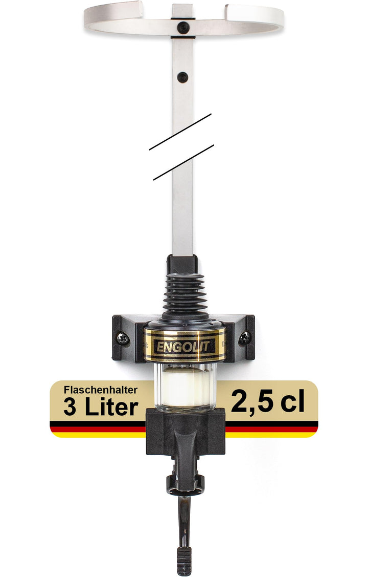 ENGOLIT 3-Liter-Flaschenhalter (inkl. 2,5 cl Finger-Push-Dosierer) für Lange/grosse Flaschen ab 40 c