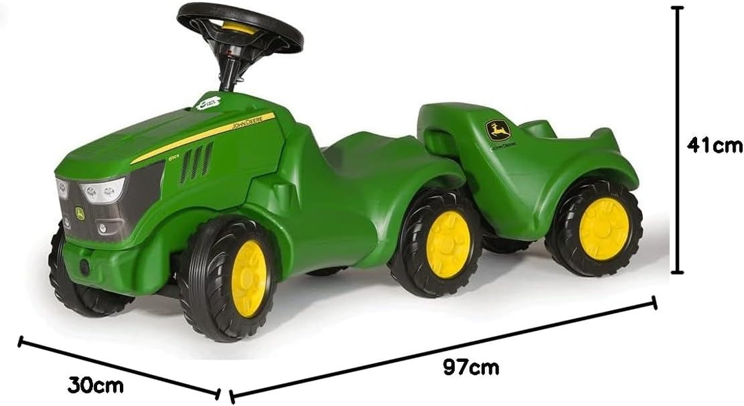 Rolly Toys Babyrutscher Minitrac John Deere 6150R mit Anhänger rollyMinitrac Trailer (Hänger kippbar