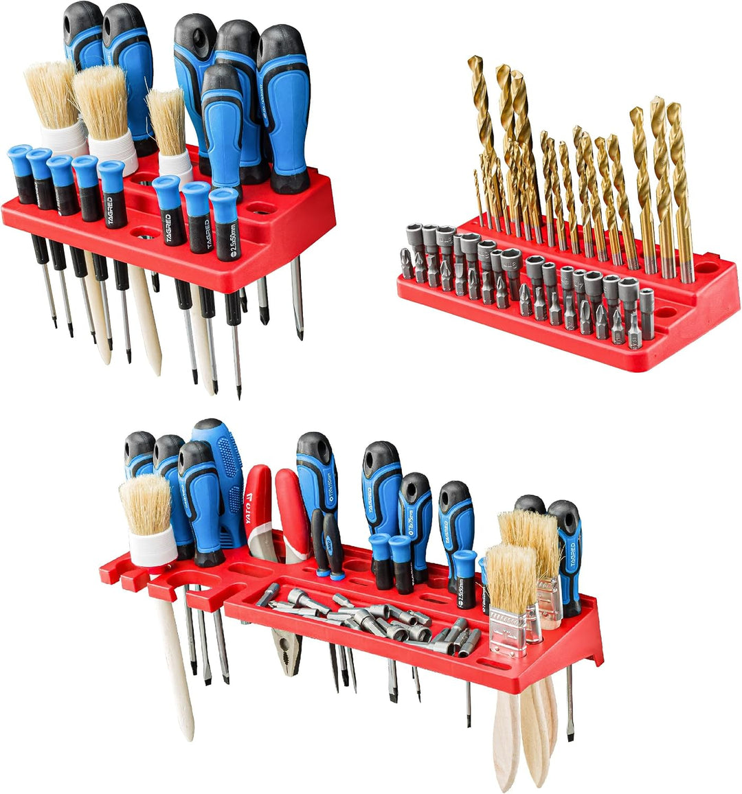 Lagersystem Werkstattregal | 115 x 78 cm | 32 stck. Box | Wandregal mit Werkzeughalterungen und Stap