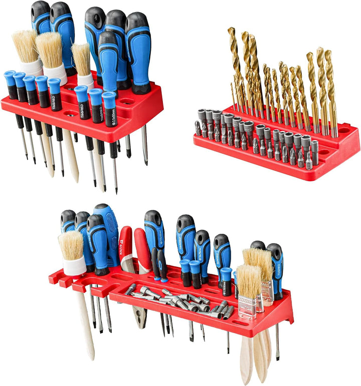 Lagersystem Werkstattregal | 115 x 78 cm | 32 stck. Box | Wandregal mit Werkzeughalterungen und Stap