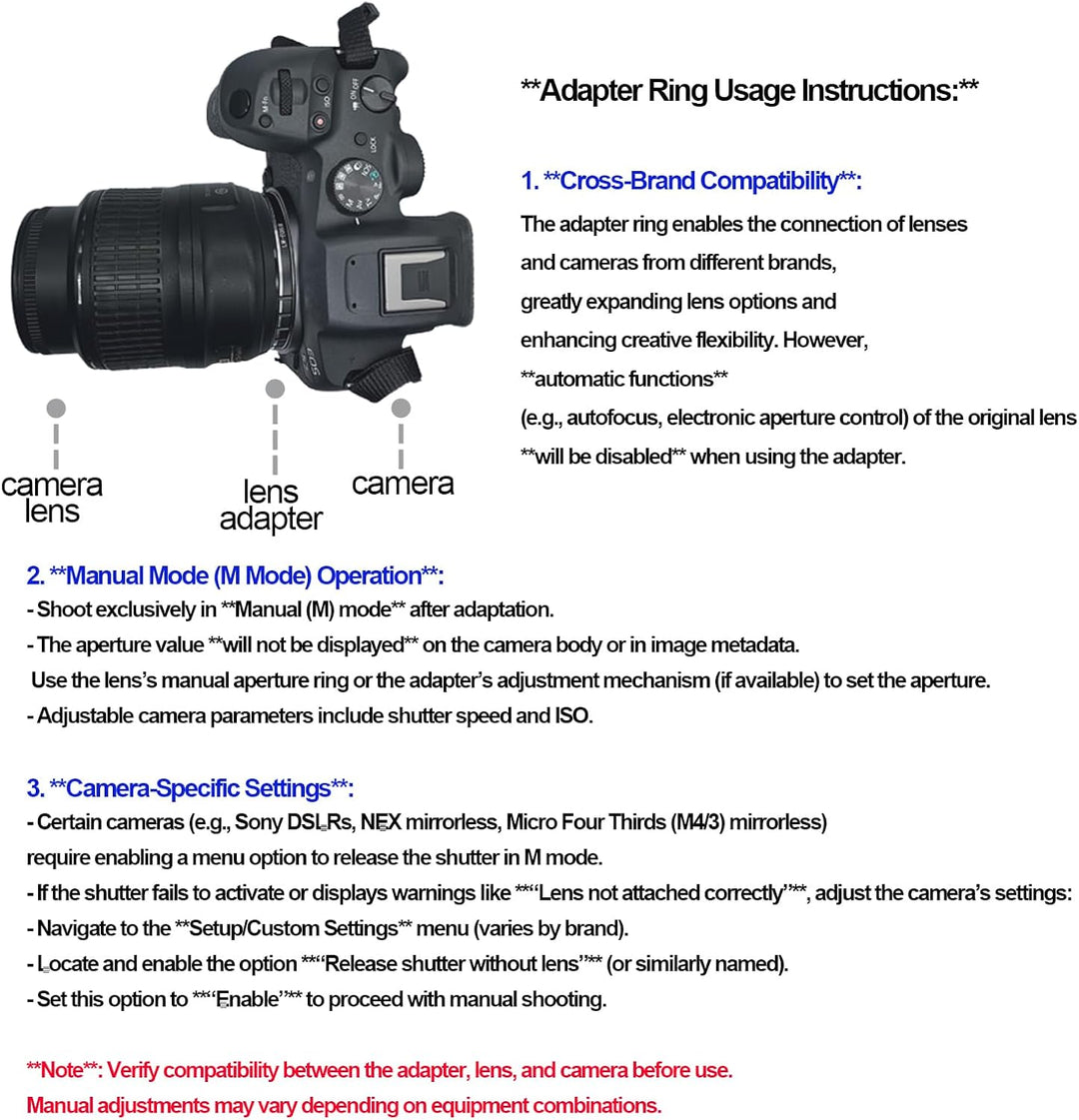 LM-EOS R Objektivadapter Adapterring auf für Leica LM-Objektiv,ZM und VM-Objektiv Kompatibel für Can