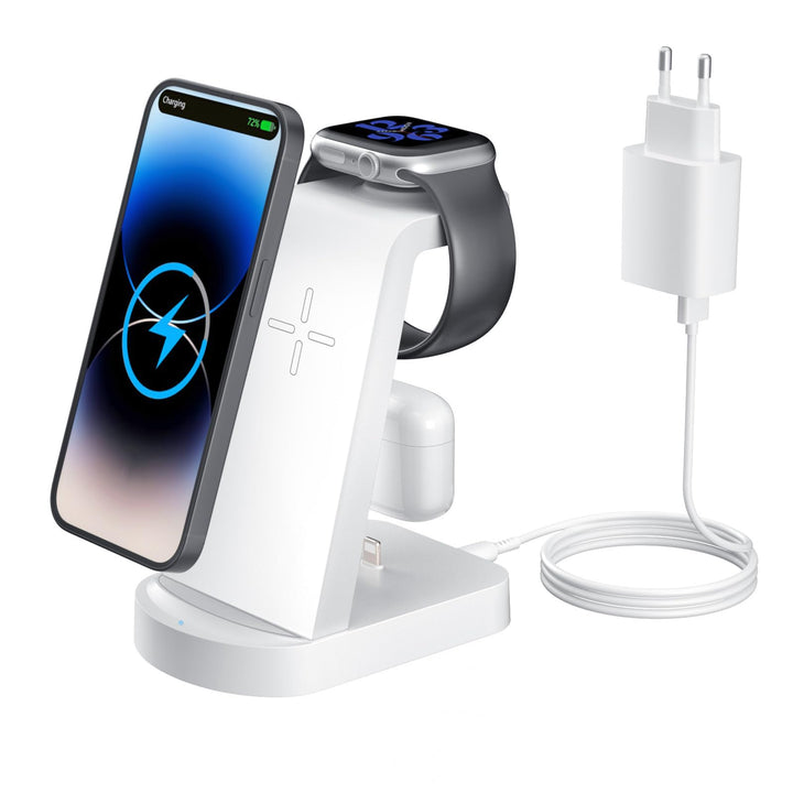 Kabellose Ladestation,Wireless Charger 3 in 1 induktive Kabelloses Ladegerät Mit 18W Adapter,kompati