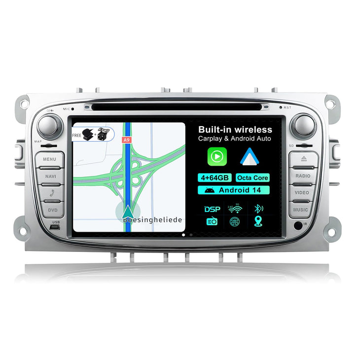 JOYX Android 12 Autoradio Passt für Ford Focus/Mondeo/S-Max/C-Max/Galaxy- [4G+64G] - [Eingebaut DSP+