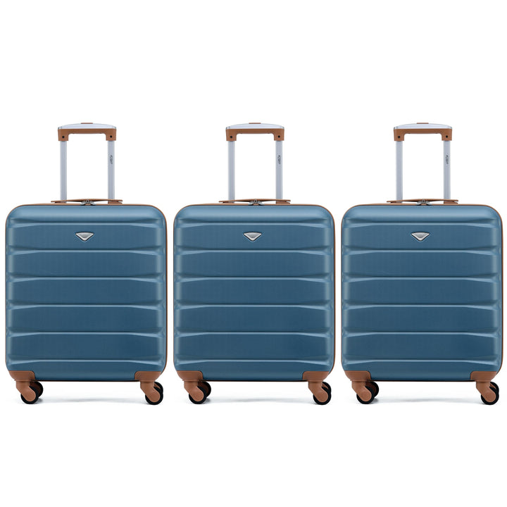 Flight Knight 3er-Pack Leichte 4-Rad-ABS-Hartschalenkoffer, Handgepack, zugelassen fur Fluggesellsch