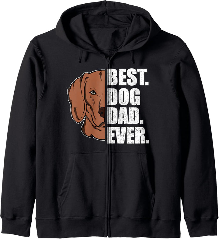 Best Dog Dad Ever Lustiges Vatertag Geschenk Vizsla Hund Kapuzenjacke