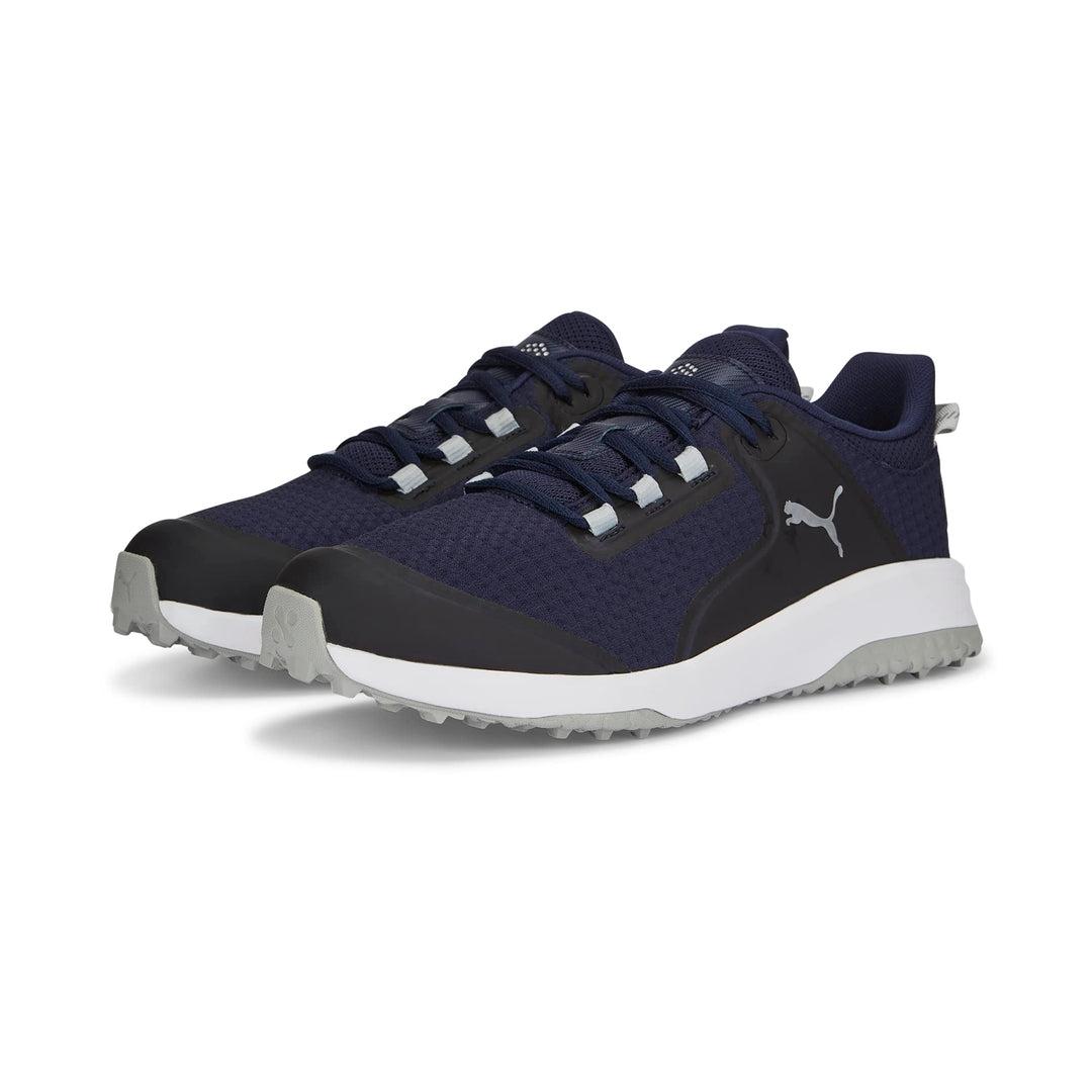 pumagolf Herren Fusion Grip Extra WideGolfschuh 45 EU Puma Navy Puma Silver Quiet Shade, 45 EU Puma