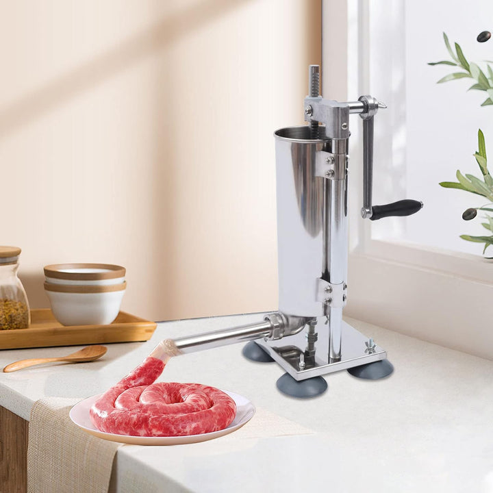 Manuell Wurstfüllmaschine, 3L Edelstahl Wurstfüller Maschine Vertikale Wurstmaschine mit 4 Saugnäpfe