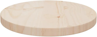 homiuse Tischplatte Rund Hellbraun Ø30x2,5 cm Massivholz Kiefer Holzplatte Massiv Holzplatte Rund Ti