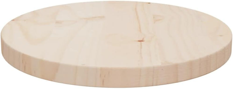 homiuse Tischplatte Rund Hellbraun Ø30x2,5 cm Massivholz Kiefer Holzplatte Massiv Holzplatte Rund Ti