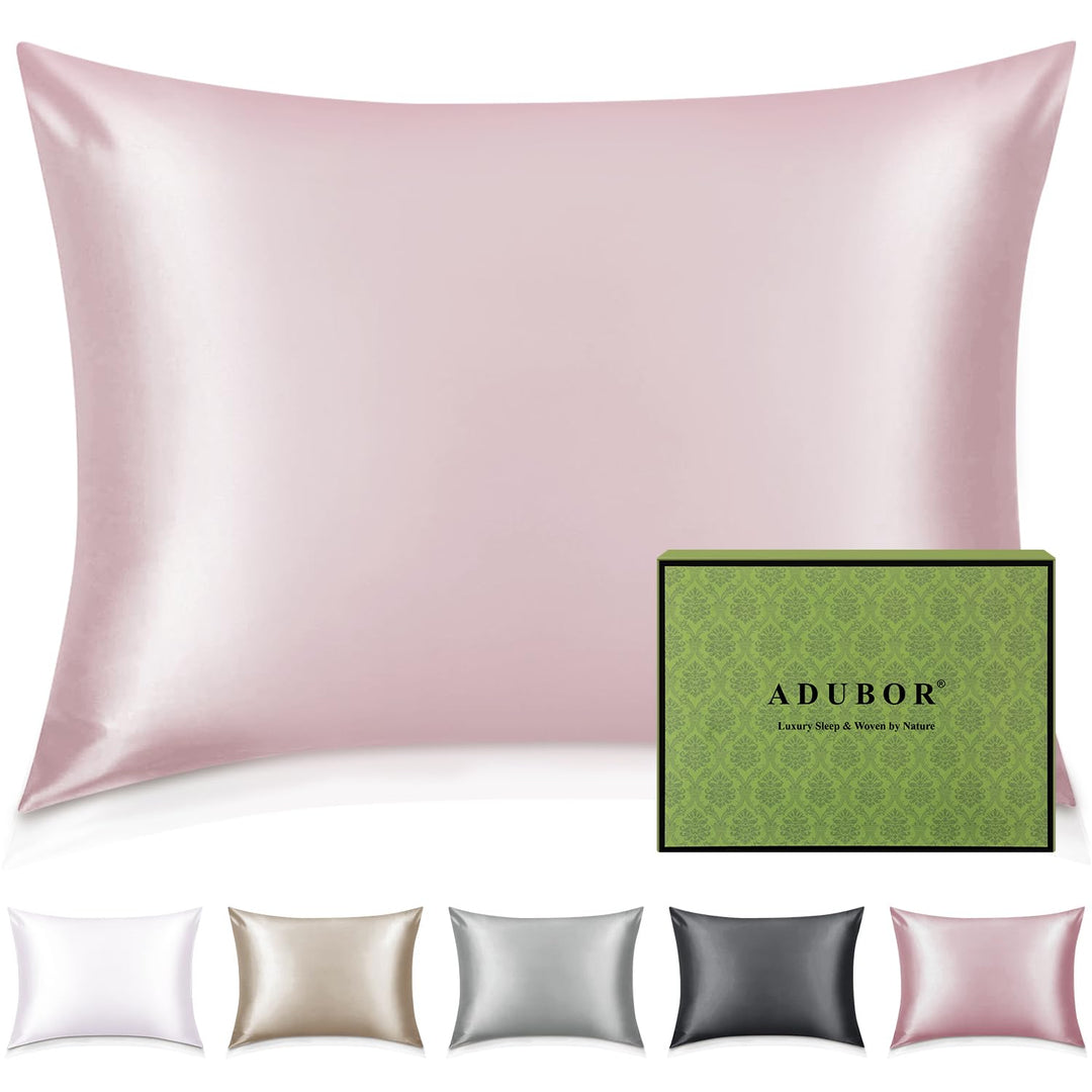 Adubor Seidenkissenbezug 40x80 cm Seidenkissenbezug für Haar und Haut, mit verstecktem Reissverschlu