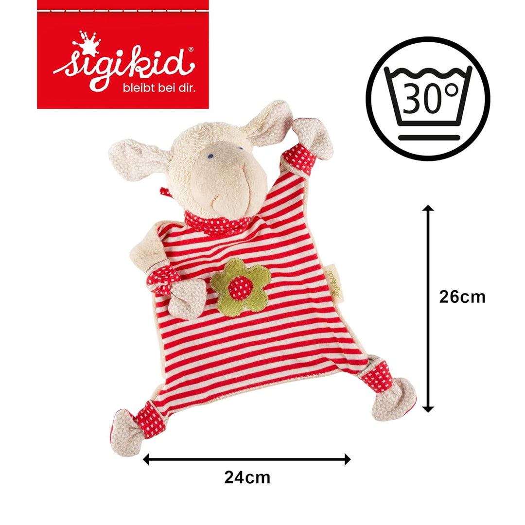 SIGIKID 40862 Schnuffeltuch Schaf Green Mädchen Babyspielzeug empfohlen ab Geburt rot Rot/Schaf, Rot