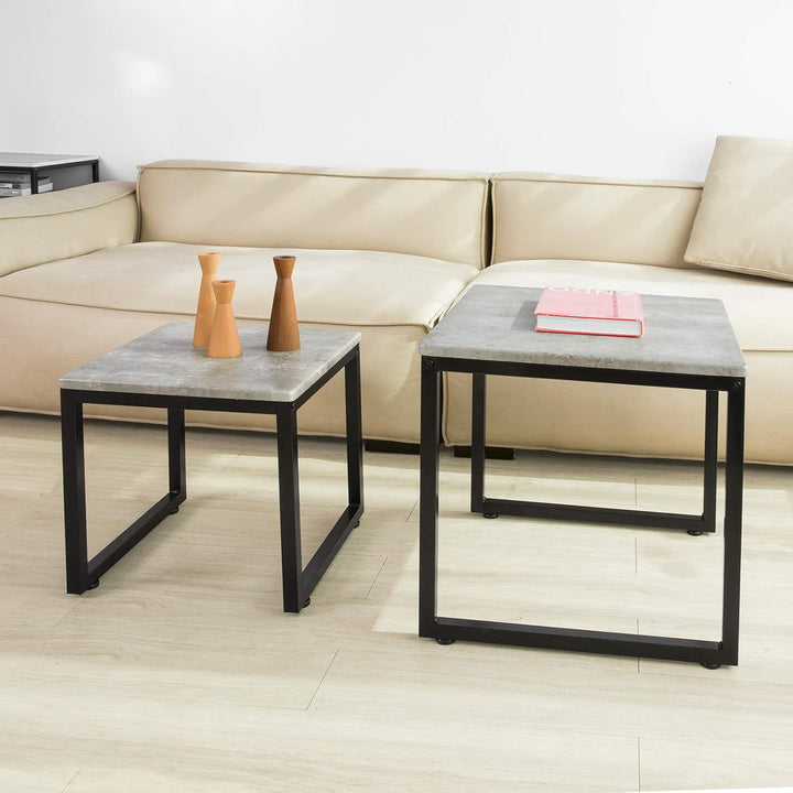 SoBuy FBT42-HG 2er Set Couchtisch Beistelltisch 2-teilig Satztisch Sofatisch Kaffeetisch Tisch-Set g