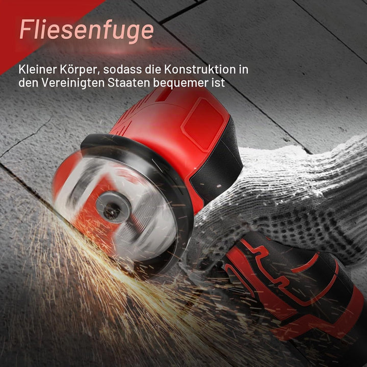 Akku Winkelschleifer, 16.8V Mini Winkelschleifer mit 2 x Batterien 2000mah, 76MM, 28000rpm, Mini Akk