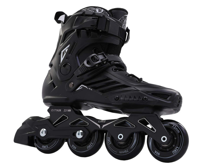LIKU Black Professional Inline Skates Unisex Men 7,Women 8, Men 7,Women 8