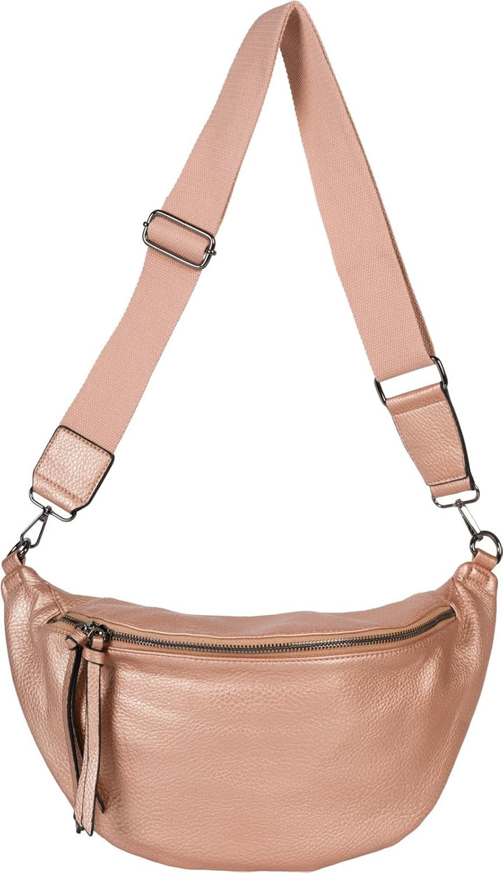 styleBREAKER Damen Halbmond Crossbody Schultertasche, abnehmbarer verstellbarer Schultergurt, Einfar
