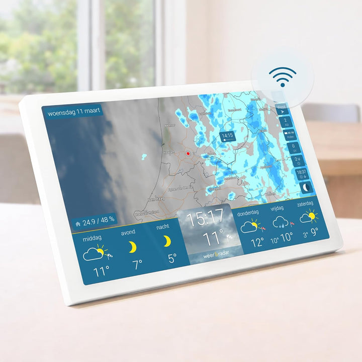 wetteronline home 4 WetterDisplay, WLAN-Wetterstation mit WetterRadar: Wetterfilm auf grossem HD-Far