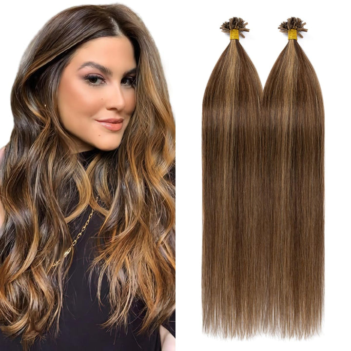 Extensions Echthaar Bondings Haarverlängerung Glatt Natürlich Weich Haarteil Keratin U Tip 1 Gramm/S