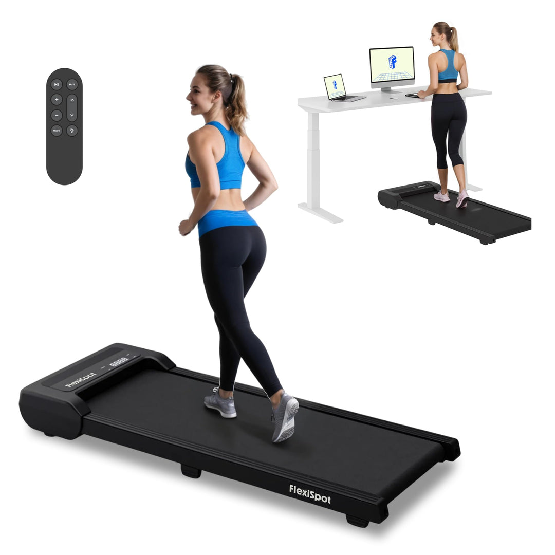 FlexiSpot Laufband bis 120 kg, Walking Pad 1-6 km/h, mit LED-Anzeige, Laufband mit Riemenscheiben un