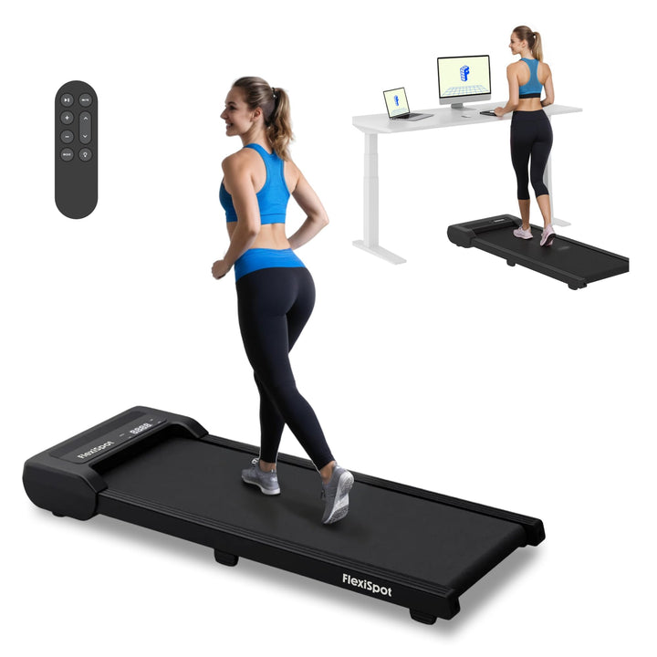 FlexiSpot Laufband bis 120 kg, Walking Pad 1-6 km/h, mit LED-Anzeige, Laufband mit Riemenscheiben un