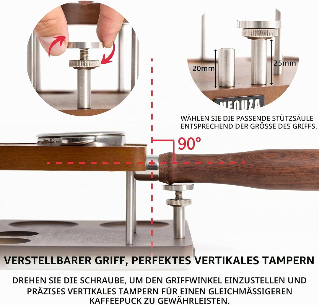 NEOUZA Espresso-Tamper-Organizerstation für 51/53/58 mm Tamper-Verteiler, Siebträger-Halter, Stopfma