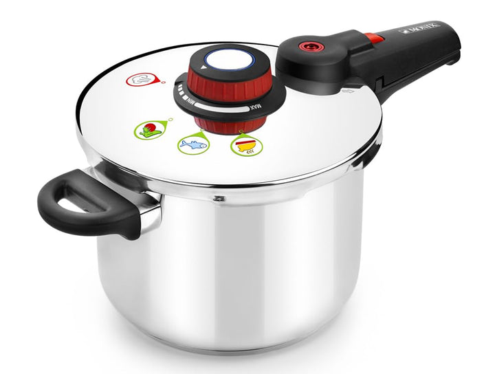 Monix Selecta Schnellkochtopf 9 Liter mit Lebensmittelauswahlsystem und automatischem Verschluss, Ed