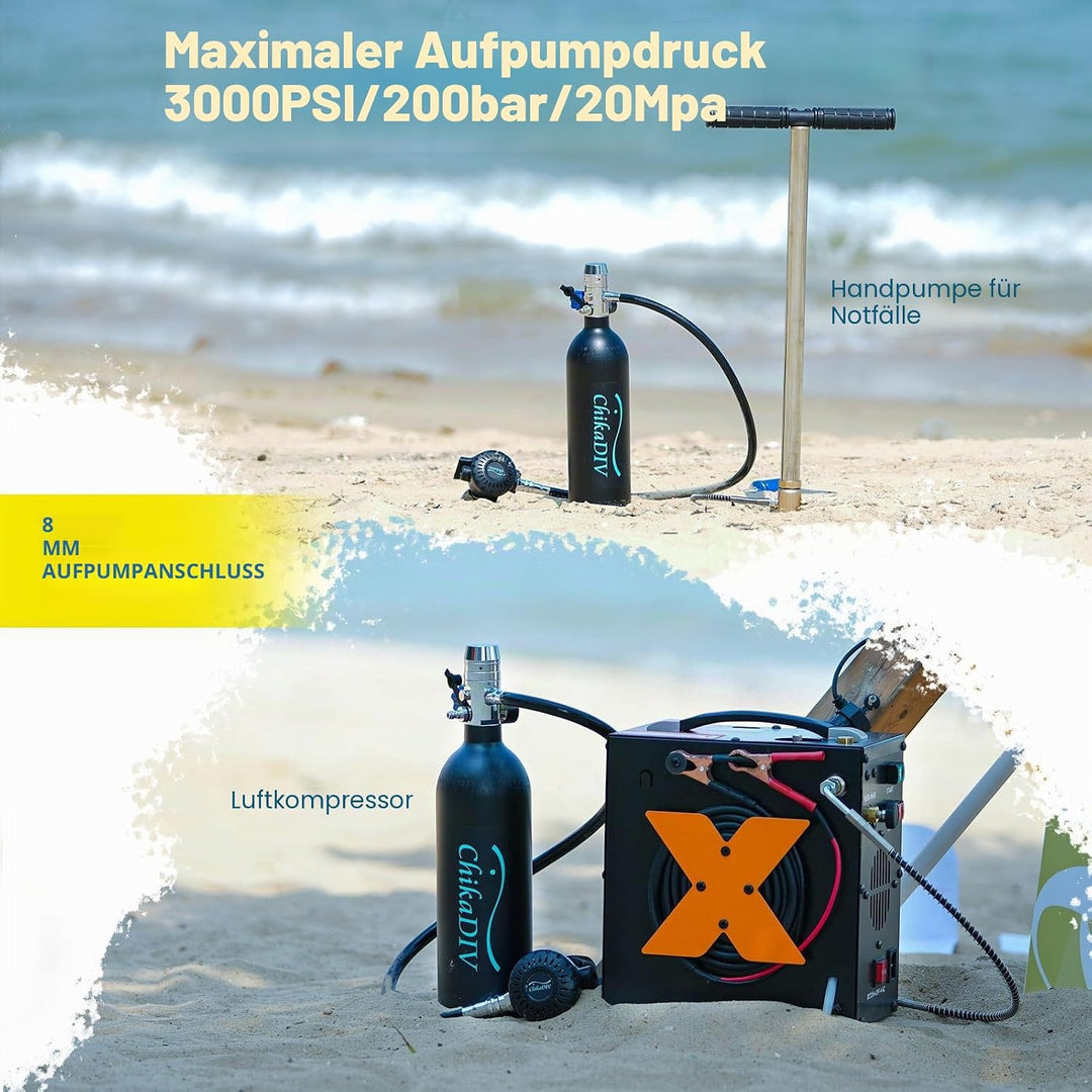 Tauchflasche Sauerstoffflasche 1L Mini Tauchflasche Mini zum tauchen Mit 15 Bis 20 Minuten Tauchen S