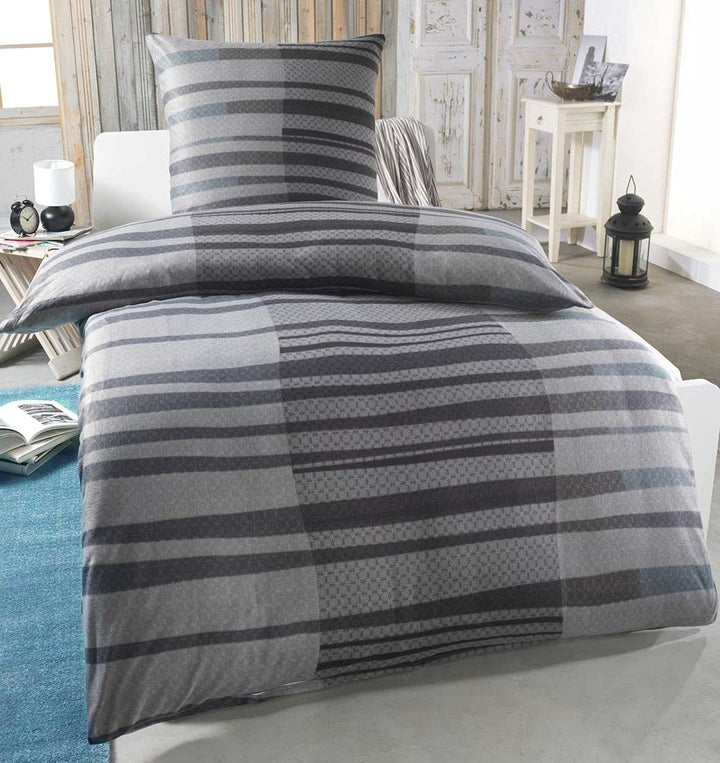 DreamHome Warme Winter Microfaser Thermo Fleece Bettwäsche 135x200 155x220 200x200 Moderne, Grösse:2