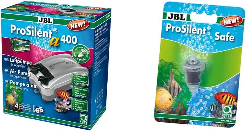 JBL ProSilent a400 Luftpumpe für Süss- und Meerwasseraquarien von 200-600 L, 6054400 & ProSilent Saf