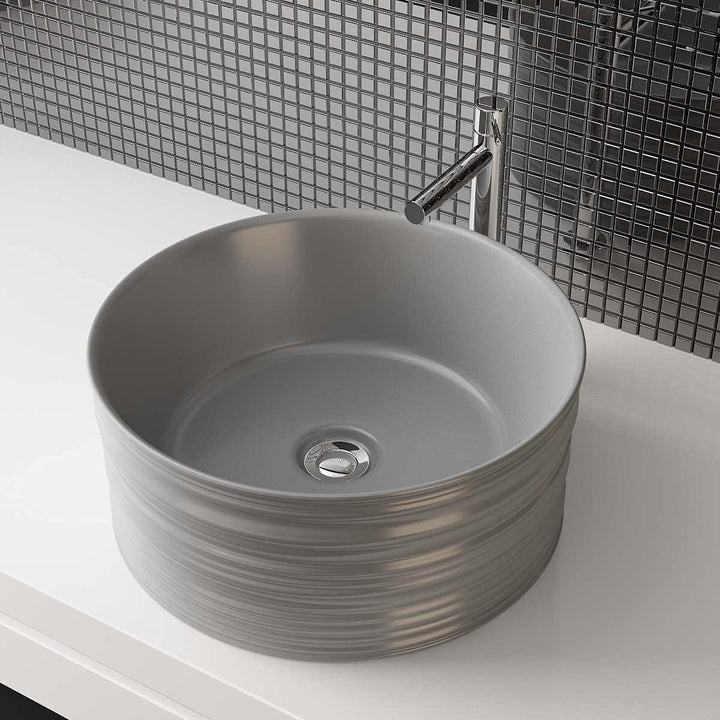 Waschbecken24 41 x 41 x 18 CM Design Keramik Waschbecken Aufsatzwaschbecken Handwaschbecken Waschsch