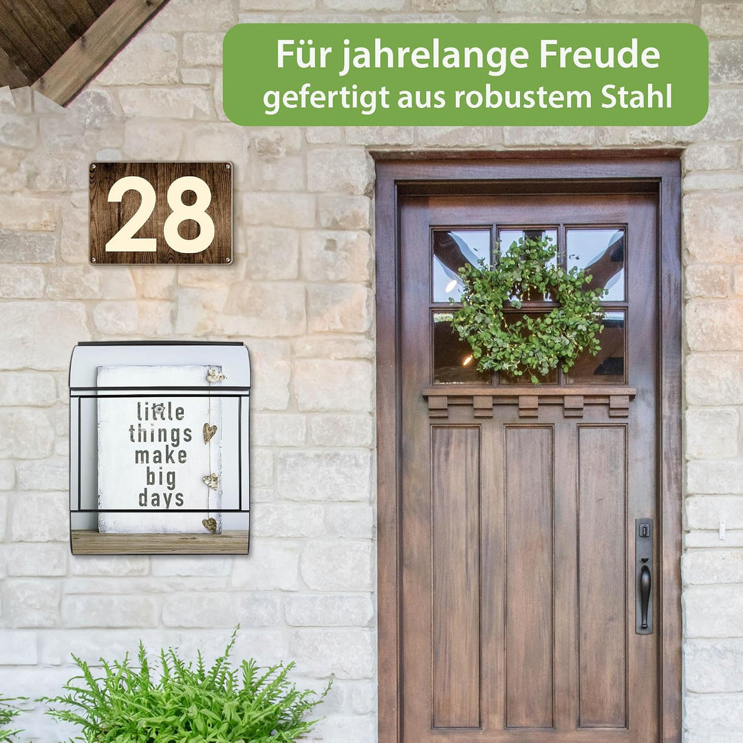 banjado® Design Briefkasten mit Motiv Little Things 39x47x14cm &amp; 2 Schlüssel - Briefkasten Stahl sch