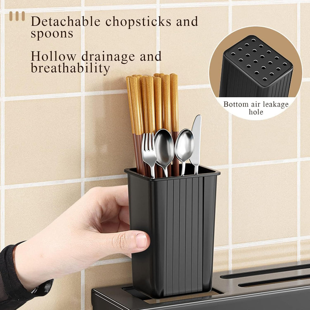 VBNZBK Rostfreier Stahl Hakenleiste Küche, Wandmontiertes Küchenutensilien Organizer Rack mit 6 Hake