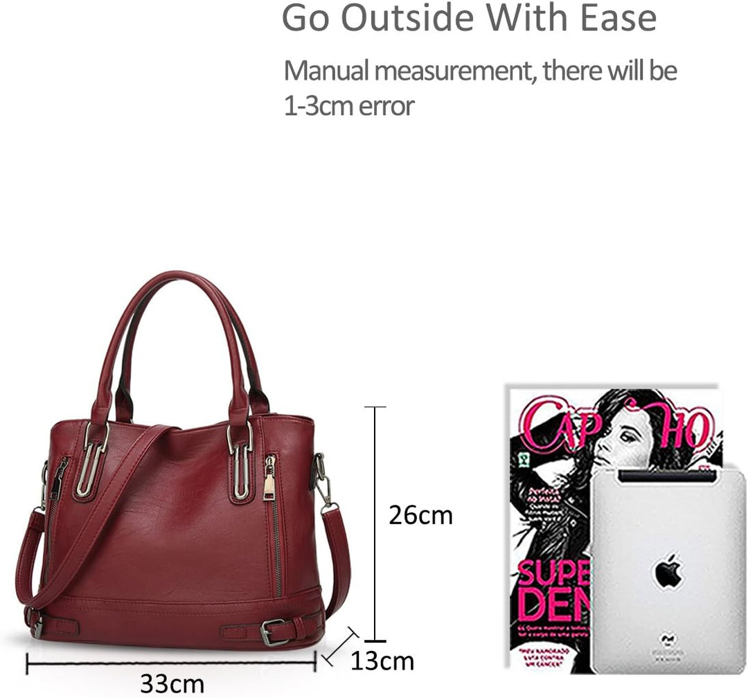 NICOLE & DORIS Frauen Handtaschen Top Griff taschen PU Leder Umhängetasche Grosse Kapazität Crossbod