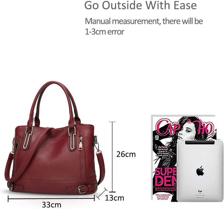 NICOLE & DORIS Frauen Handtaschen Top Griff taschen PU Leder Umhängetasche Grosse Kapazität Crossbod