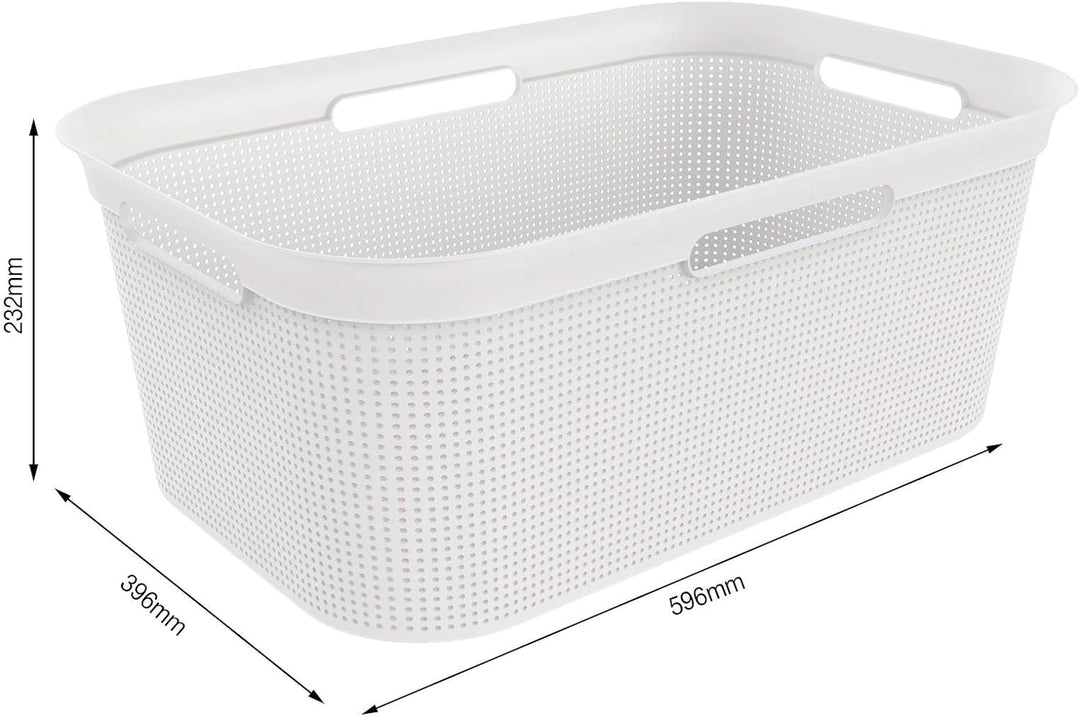 Rotho Brisen 4er-Set Wäschekorb 40l, Kunststoff (PP) BPA-frei, weiss, 4 x 40l, Weiss