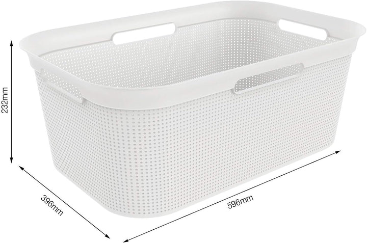 Rotho Brisen 4er-Set Wäschekorb 40l, Kunststoff (PP) BPA-frei, weiss, 4 x 40l, Weiss