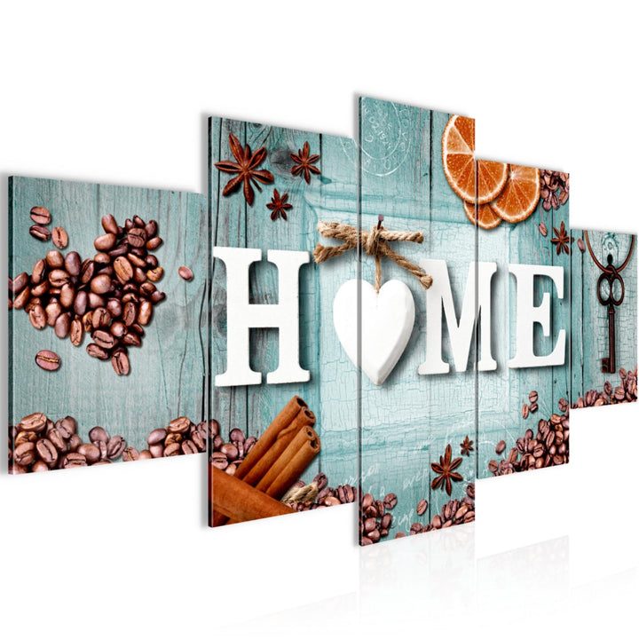 Runa Art Wandbilder Home Küche 5 Teilig Bild auf Vlies Leinwand Deko Esszimmer Küchenbilder Küchenbi