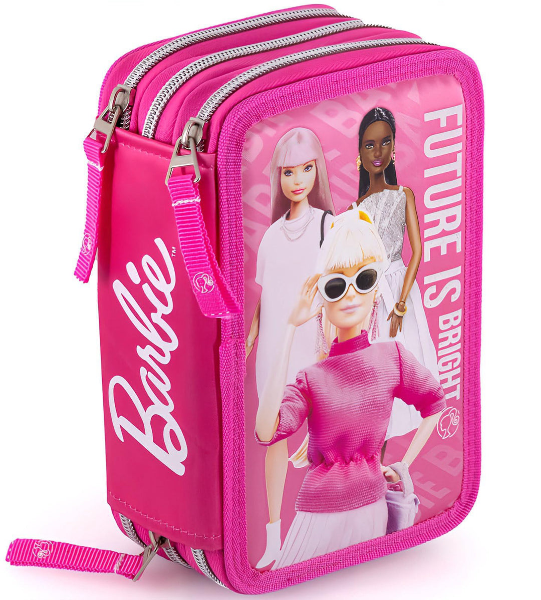 Clondo Federmäppchen Kinder für Barbie Fan, 3 Organisierte Fächer, Federtasche Junge Gefüllt, Mädche