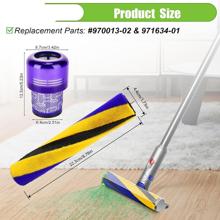 Bürstenwalze für Dyson V15 Detect Slim Absolute Staubsauger Rolle Ersatzteile, Staubsauger Softwalze