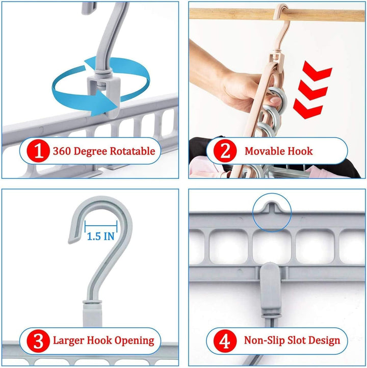Kleiderbügel Platzsparende 360º-Drehbares Magic Kleiderbügel, Multi Bügel Cascading Clothes Hanger O