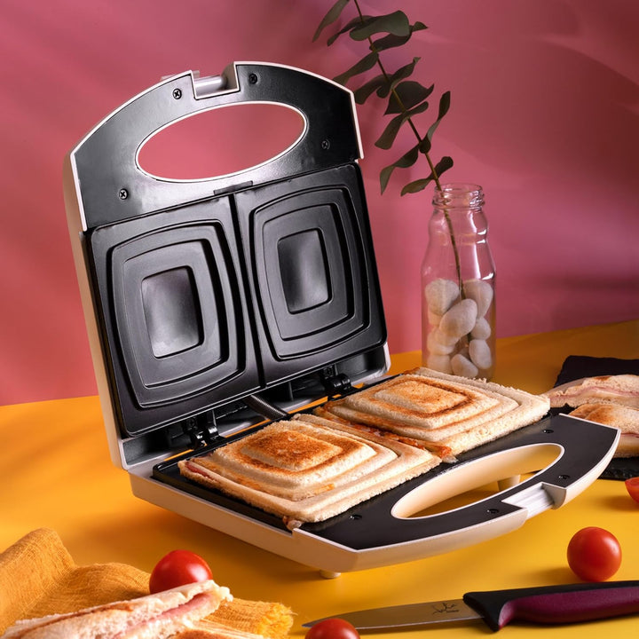 Jata JESW1232 Sandwichtoaster mit Antihaftplatten, 2 ganze XXL Sandwiches, Perfekte Abdichtung, Schn